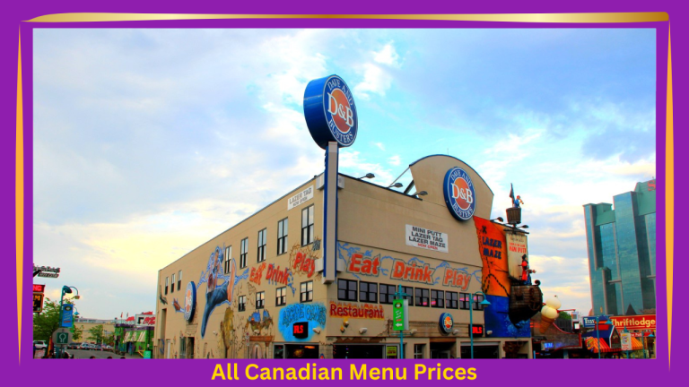 Dave & Buster’s Menu With Prices In Canada