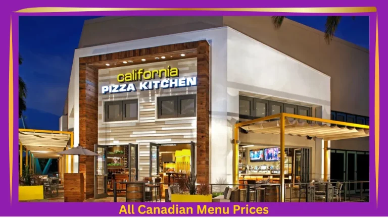 California Pizza Kitchen Menu With Prices In Canada