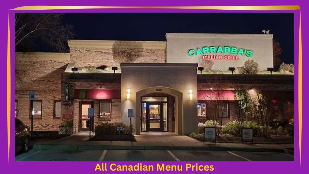 Carrabba's Italian Grill Menu With Prices In Canada