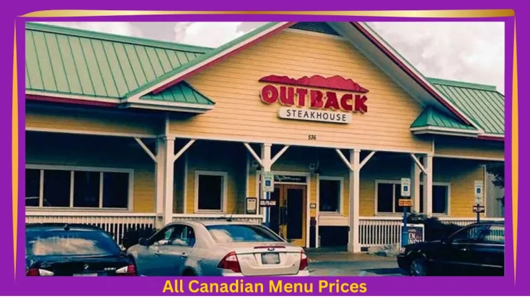 Outback Steakhouse Menu With Prices In Canada