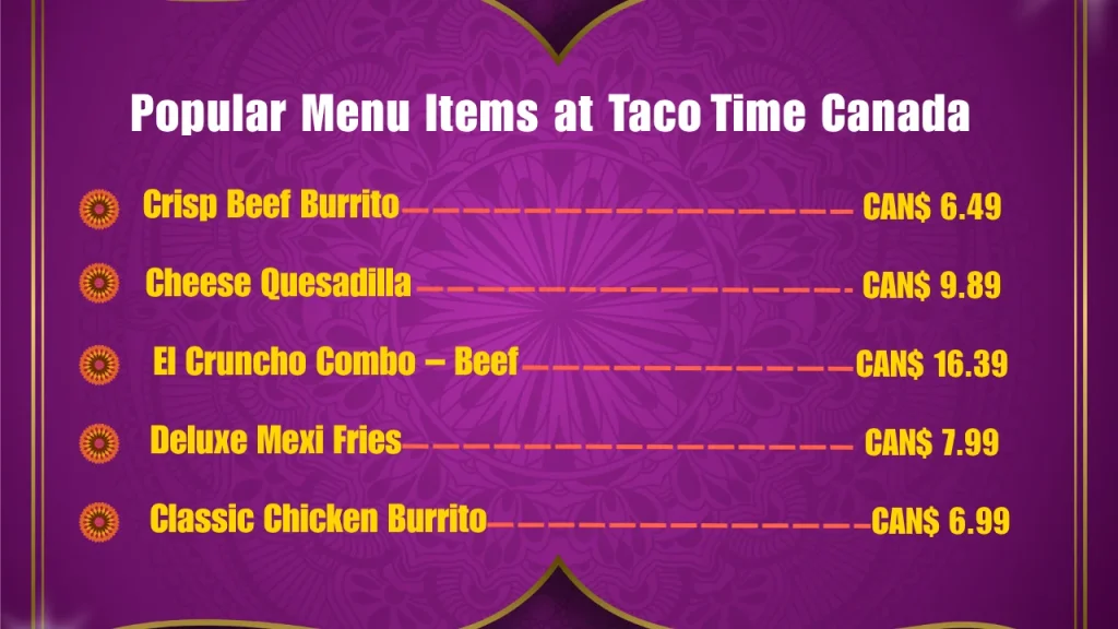 Taco Time Menu With Prices In Canada 2 Popular Menu Items at Taco Time Canada