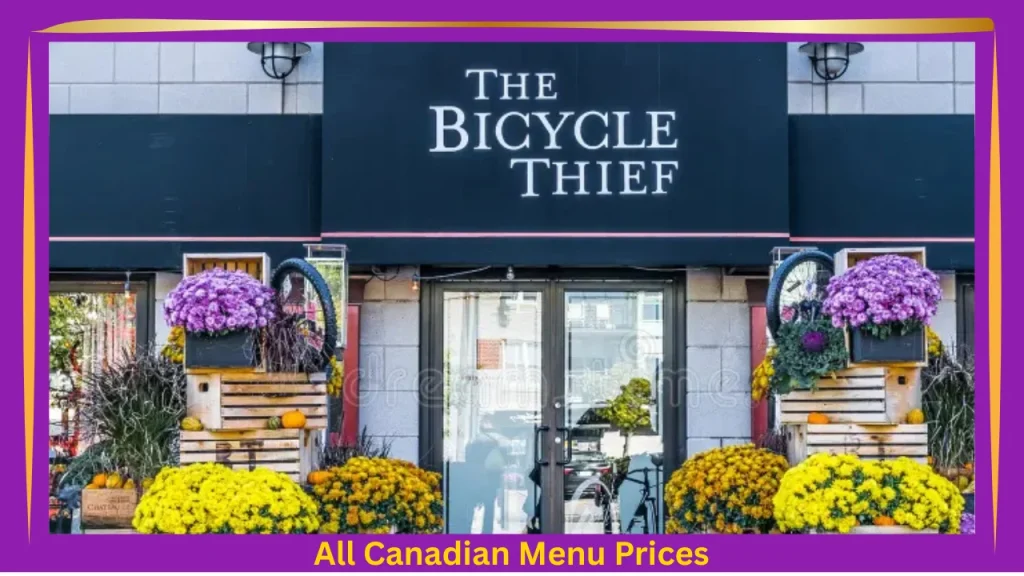 The Bicycle Thief Menu With Prices In Canada