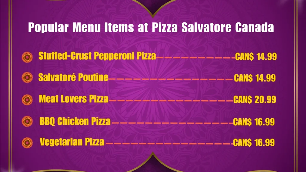 Most Popular Menu Items at Pizza Salvatoré Canada