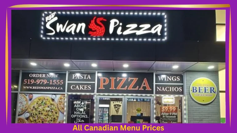Red Swan Pizza Menu With Prices In Canada
