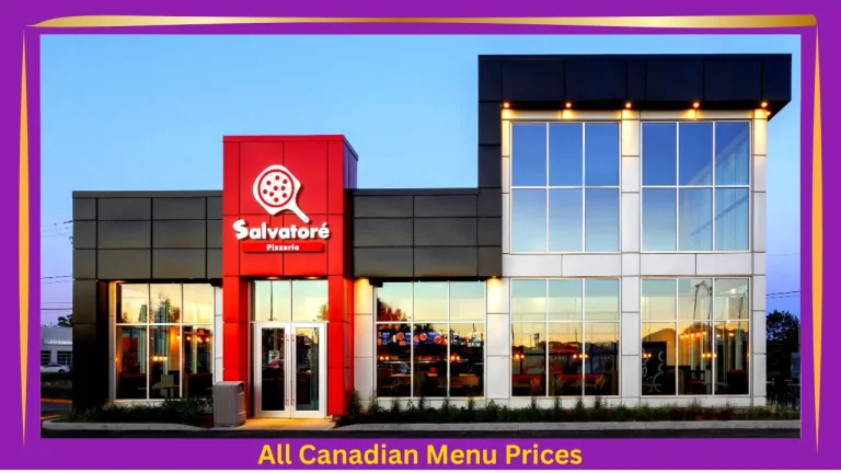 Salvatore Pizza Menu With Prices In Canada