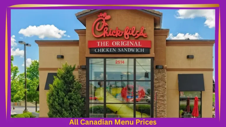 Chick-fil-A Menu With Prices In Canada