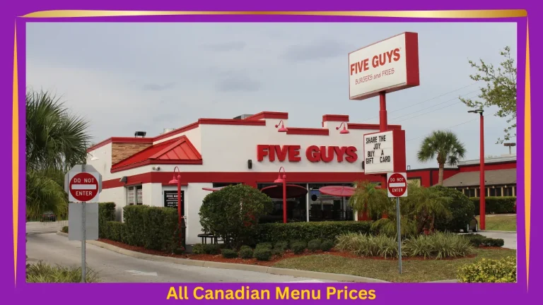 Five Guys Menu With Prices In Canada