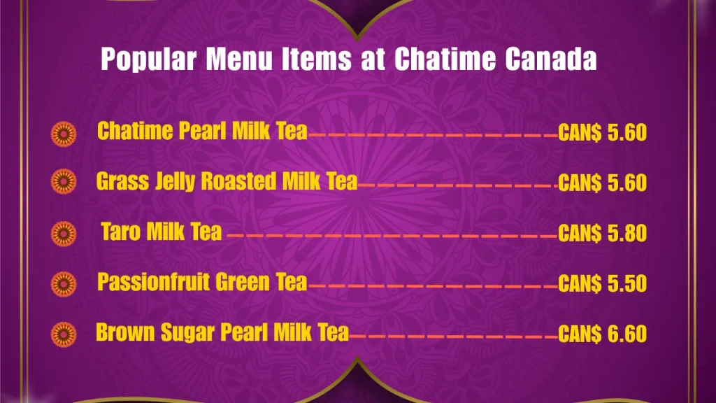 Most Popular Chatime Menu Items in Canada