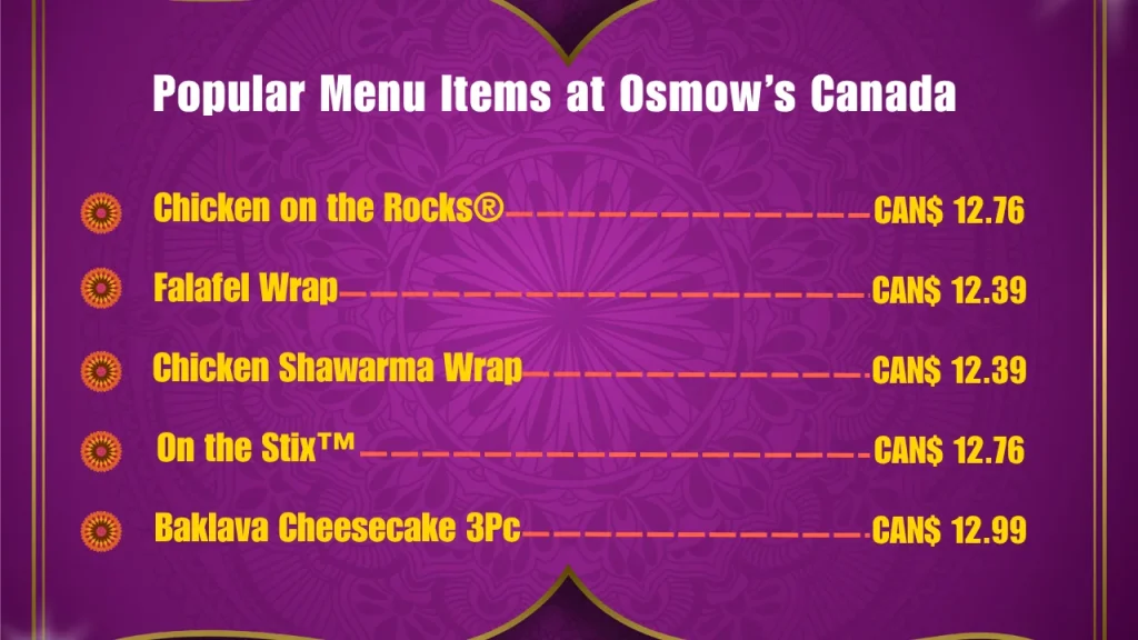 Most Popular Menu Items at Osmow’s in Canada