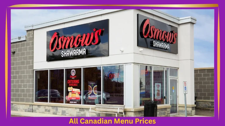 Osmow's Menu With Prices In Canada