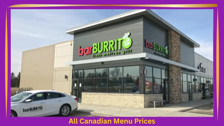 BarBurrito Menu Prices In Canada
