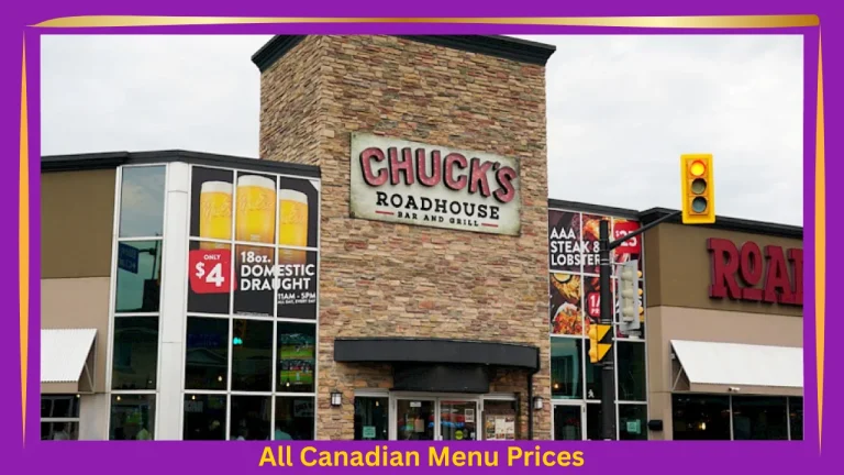 Chuck's Roadhouse Menu Prices In Canada